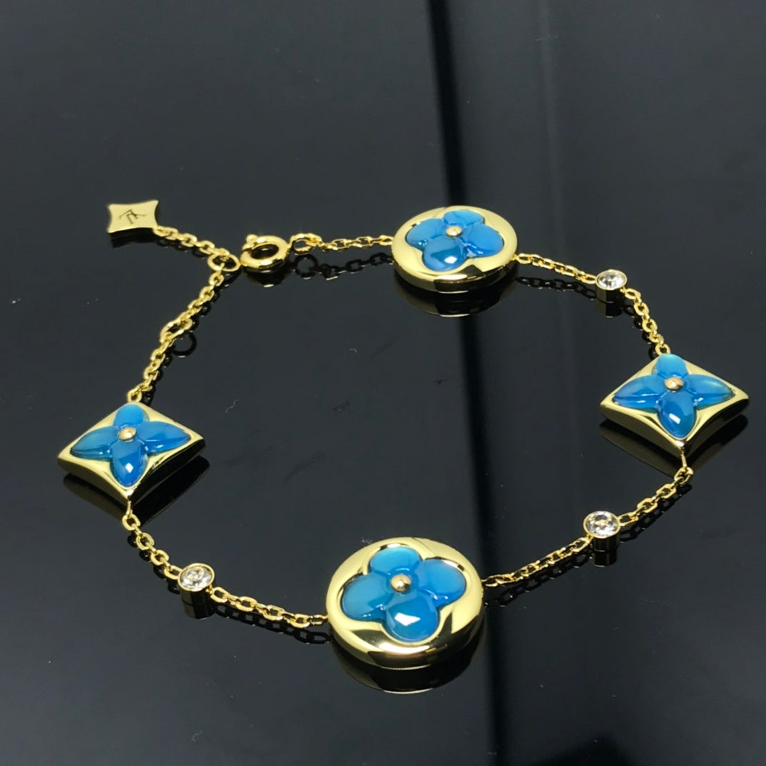 [Together Jewelry]STAR AND SUN 4 MOTIF BLUE BRACELET