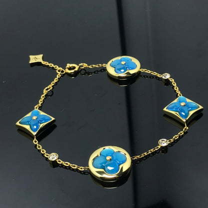 [Together Jewelry]STAR AND SUN 4 MOTIF BLUE BRACELET