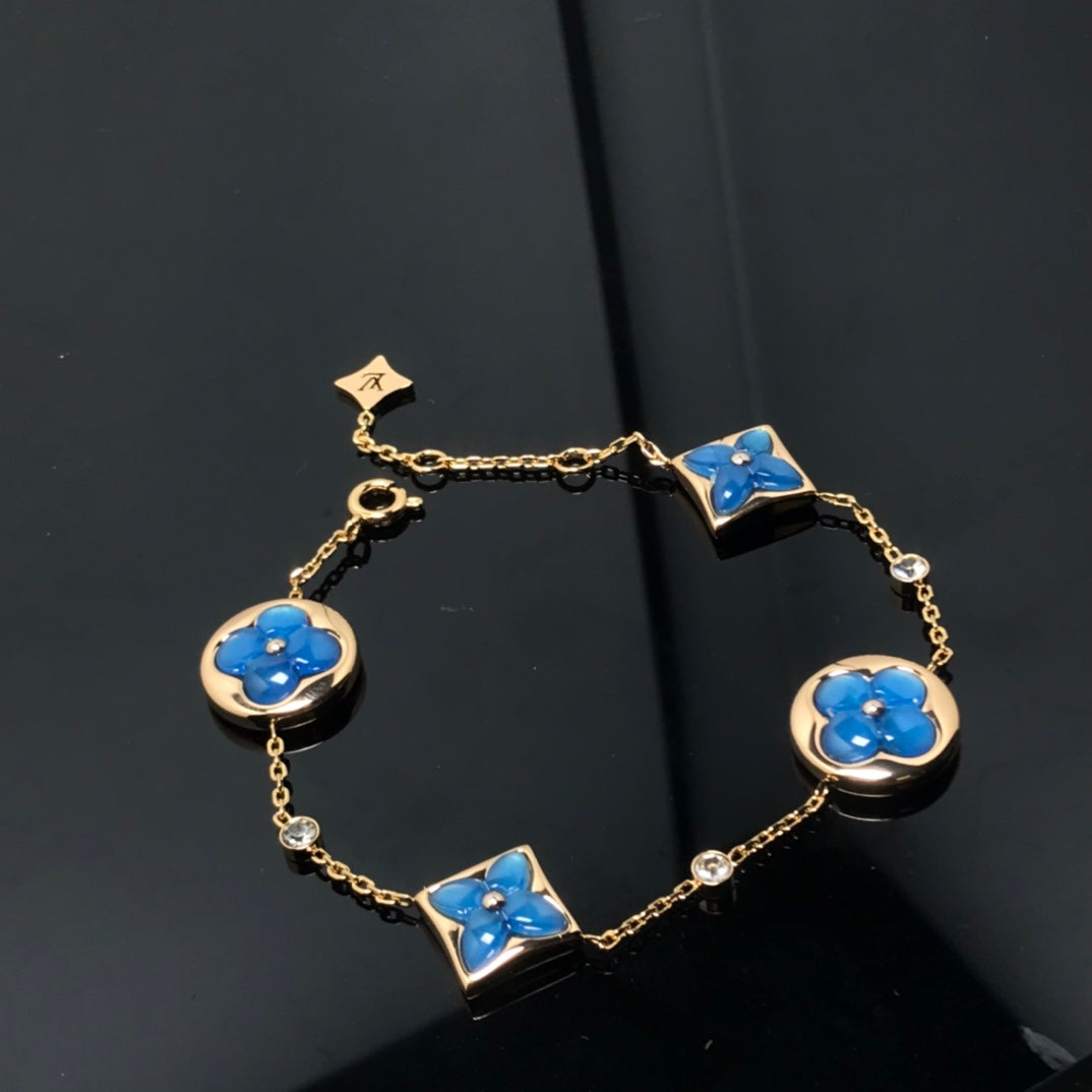 [Together Jewelry]STAR AND SUN 4 MOTIF BLUE BRACELET