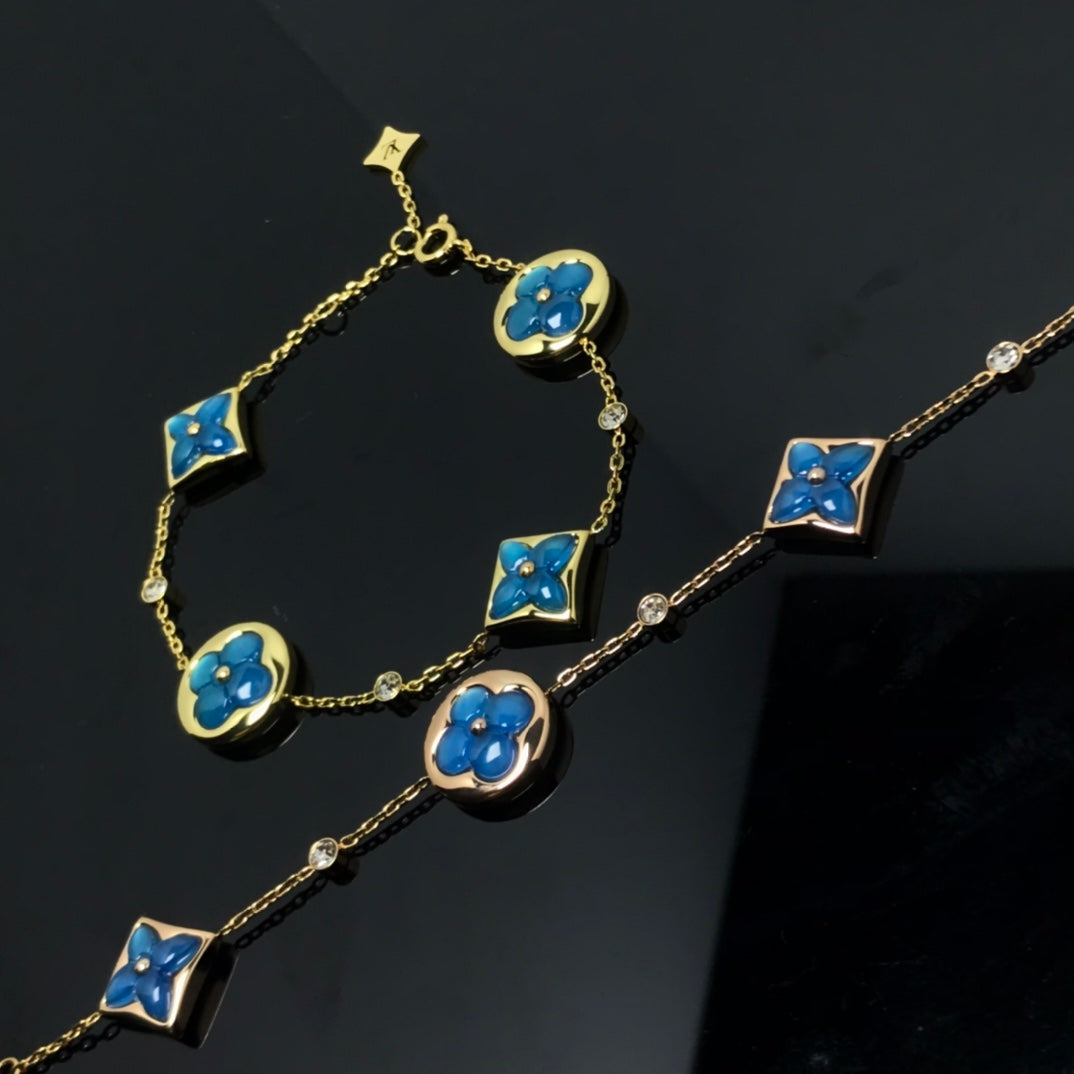 [Together Jewelry]STAR AND SUN 4 MOTIF BLUE BRACELET