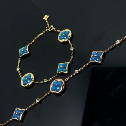 [Together Jewelry]STAR AND SUN 4 MOTIF BLUE BRACELET