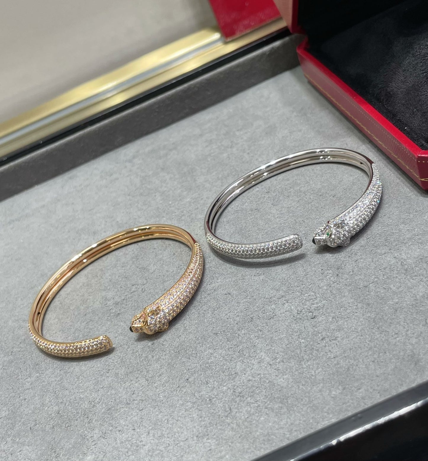 [Together Jewelry]PANTHERE FULL DIAMOND OPEN BRACELET