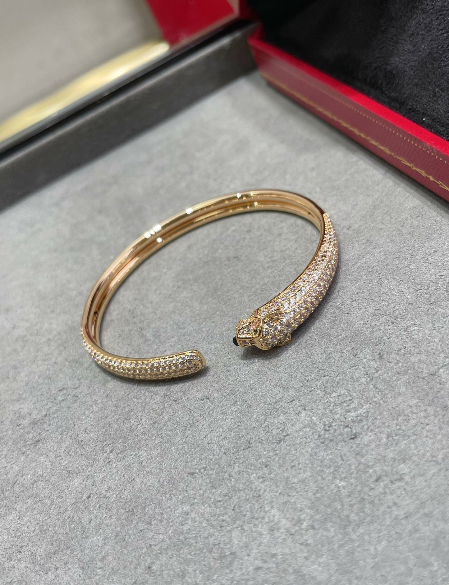 [Together Jewelry]PANTHERE FULL DIAMOND OPEN BRACELET