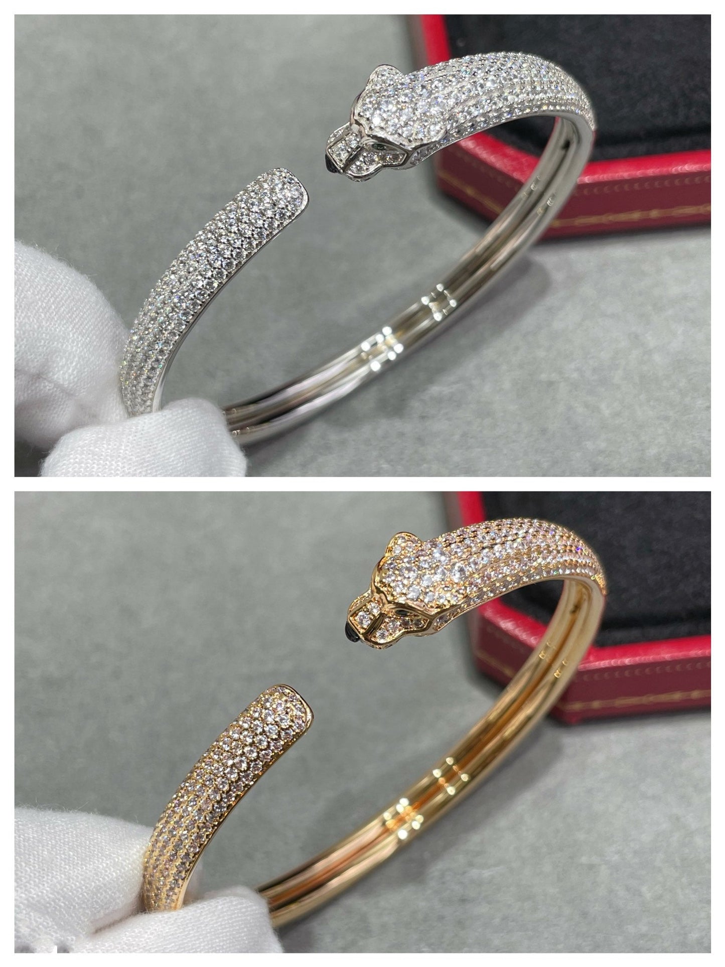 [Together Jewelry]PANTHERE FULL DIAMOND OPEN BRACELET