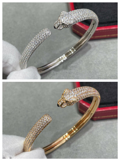[Together Jewelry]PANTHERE FULL DIAMOND OPEN BRACELET