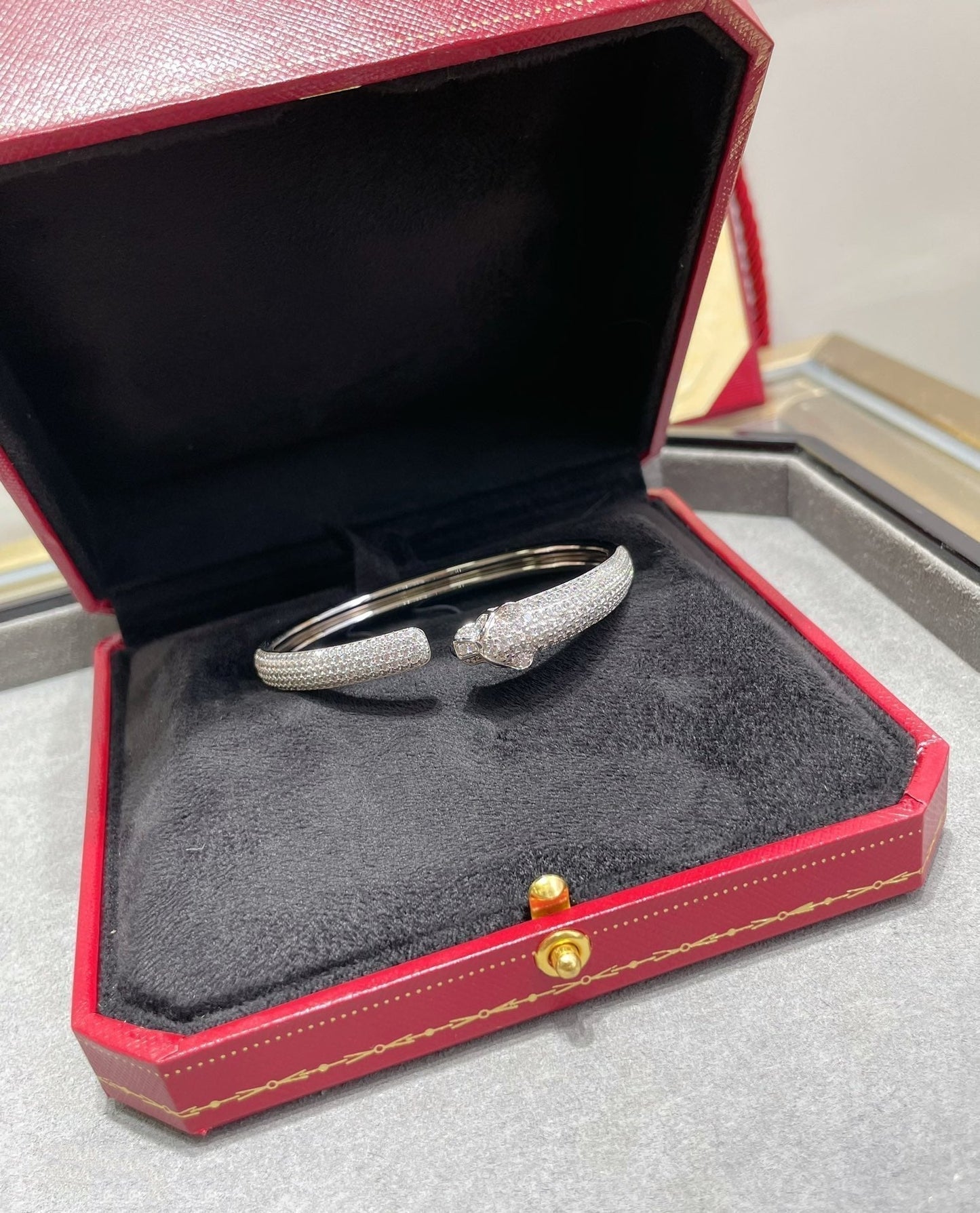 [Together Jewelry]PANTHERE FULL DIAMOND OPEN BRACELET