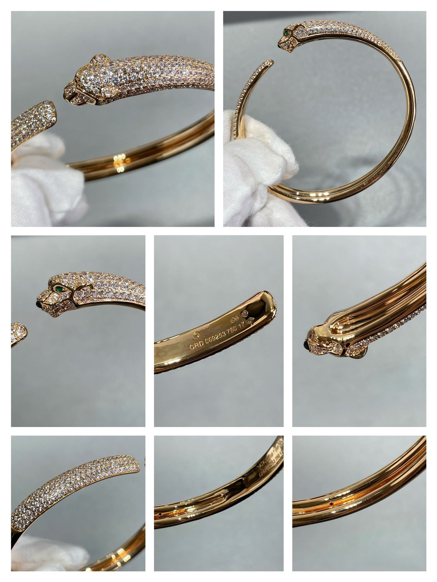 [Together Jewelry]PANTHERE FULL DIAMOND OPEN BRACELET