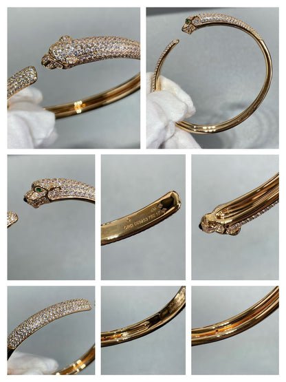 [Together Jewelry]PANTHERE FULL DIAMOND OPEN BRACELET