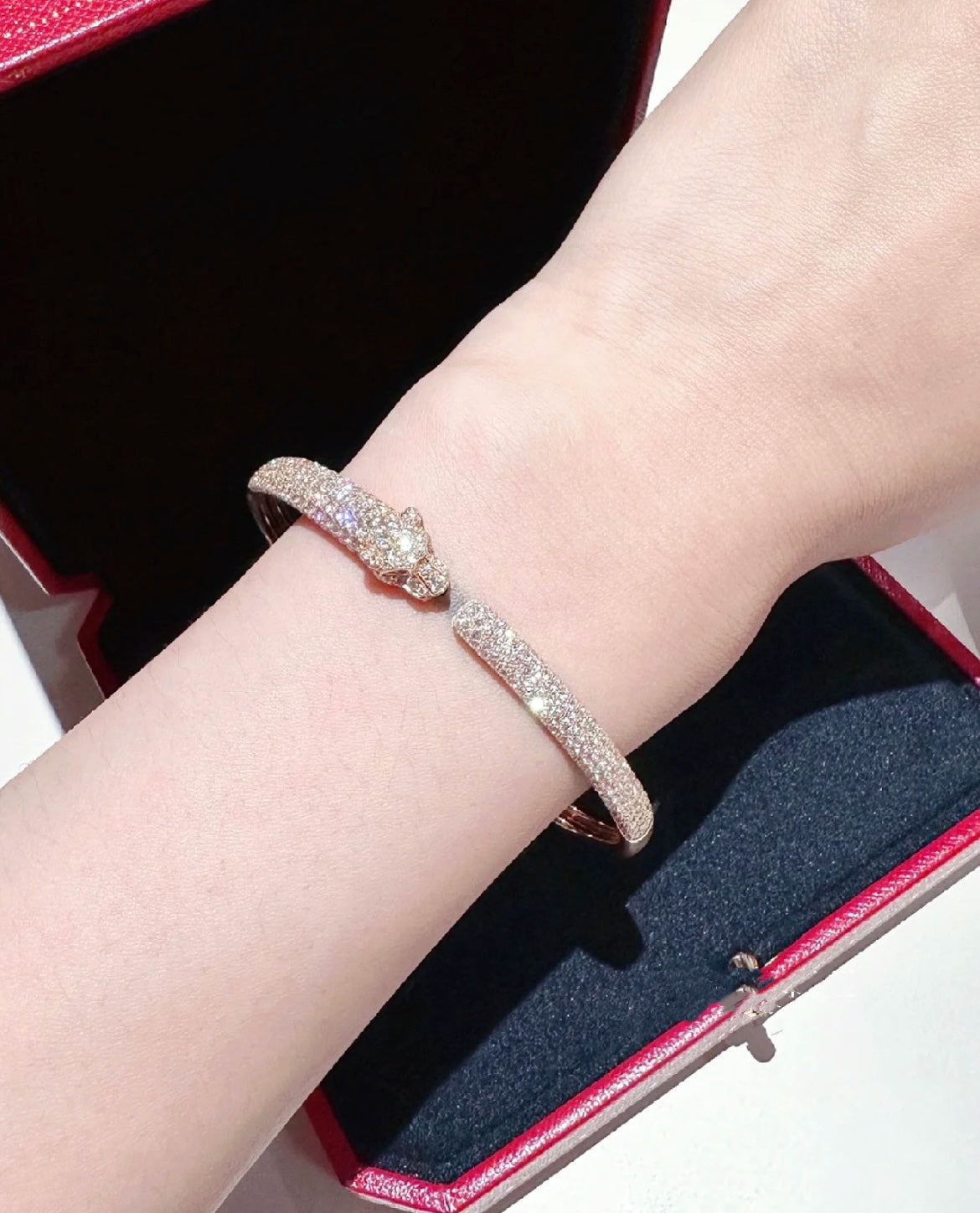[Together Jewelry]PANTHERE FULL DIAMOND OPEN BRACELET