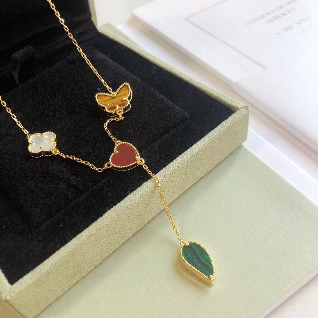 [Together]LUCKY SPRING 4 MOTIFS ROSE GOLD NECKLACE