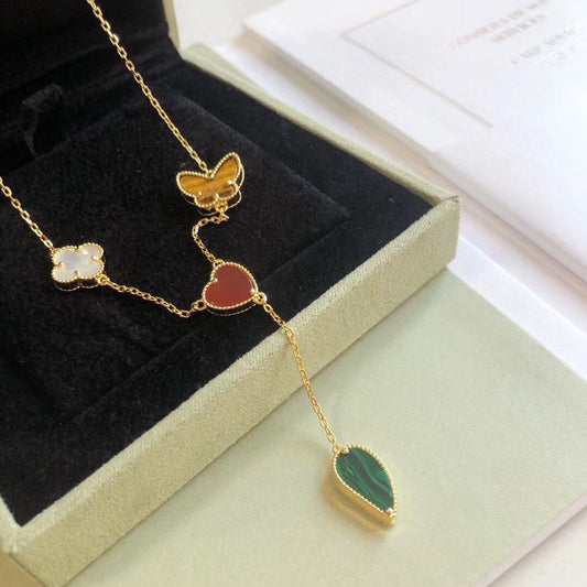 [Together]LUCKY SPRING 4 MOTIFS ROSE GOLD NECKLACE