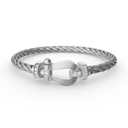 [Together Jewelry]FORCE LARGE HORSESHOE HALF DIAMOND BRACELET SILVER