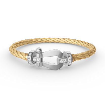 [Together Jewelry]FORCE LARGE HORSESHOE HALF DIAMOND BRACELET SILVER