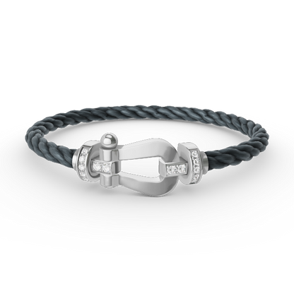 [Together Jewelry]FORCE LARGE HORSESHOE HALF DIAMOND BRACELET SILVER