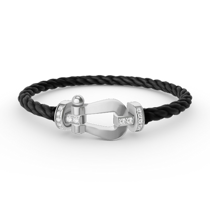 [Together Jewelry]FORCE LARGE HORSESHOE HALF DIAMOND BRACELET SILVER