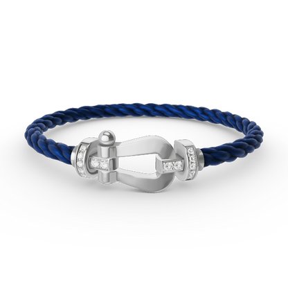 [Together Jewelry]FORCE LARGE HORSESHOE HALF DIAMOND BRACELET SILVER