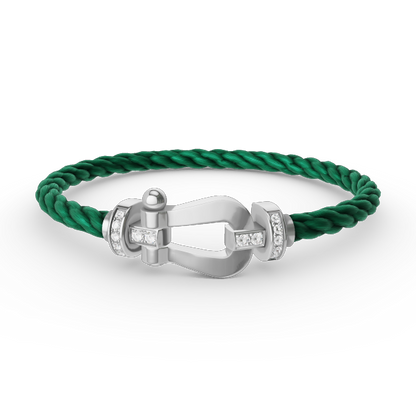 [Together Jewelry]FORCE LARGE HORSESHOE HALF DIAMOND BRACELET SILVER