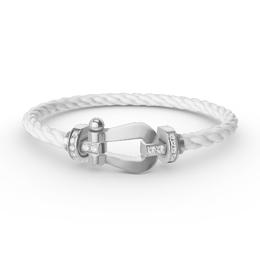[Together Jewelry]FORCE LARGE HORSESHOE HALF DIAMOND BRACELET SILVER