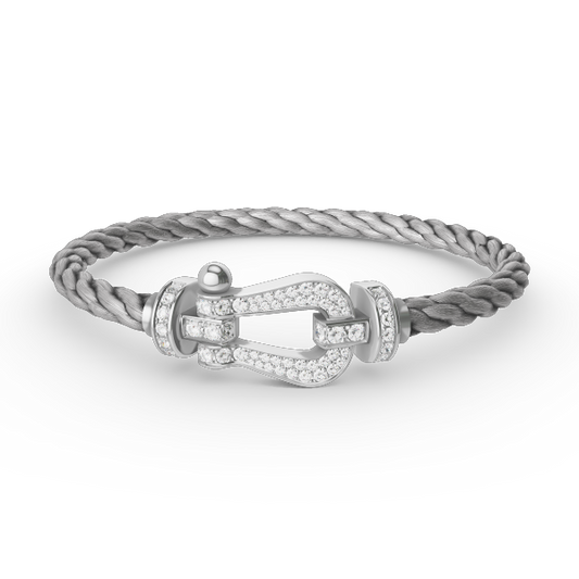 [Together Jewelry]FORCE LARGE HORSESHOE FULL DIAMOND BRACELET SILVER