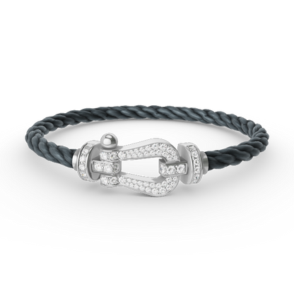 [Together Jewelry]FORCE LARGE HORSESHOE FULL DIAMOND BRACELET SILVER