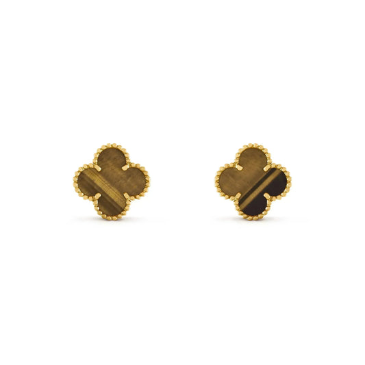 [Together]CLOVER MEDIUM 1 MOTIFS TIGER EYE EARRINGS