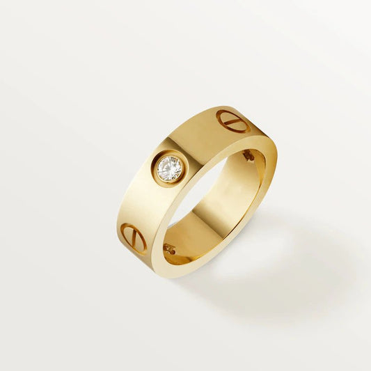 [Together Jewelry]LOVE RING 5.5MM 3 DIAMONDS PINK GOLD