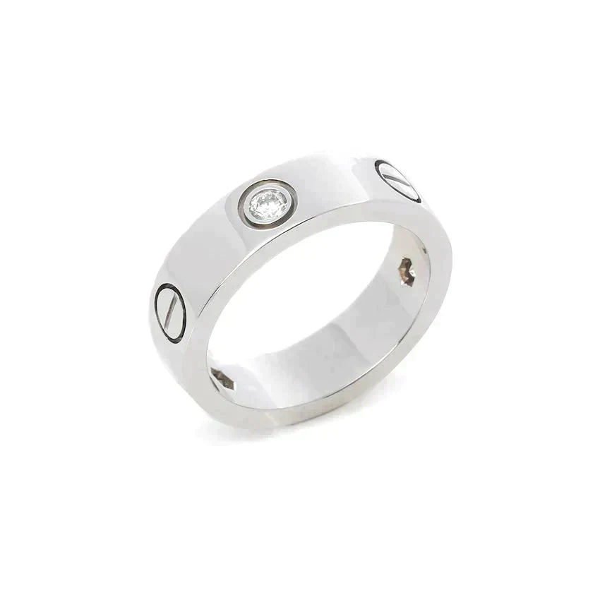 [Together Jewelry]LOVE RING 5.5MM 3 DIAMONDS SILVER