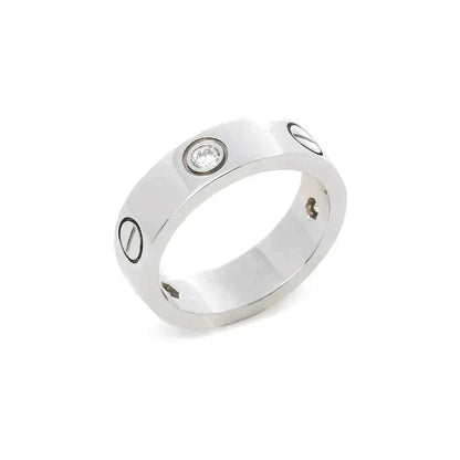 [Together Jewelry]LOVE RING 5.5MM 3 DIAMONDS SILVER