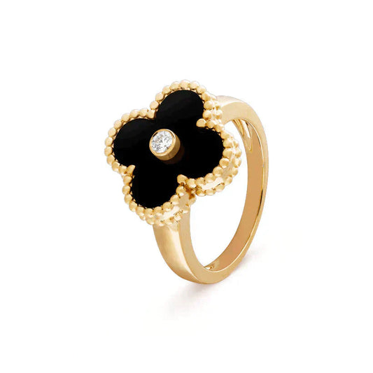 [Together]CLOVER ONYX RING GOLD DIAMOND