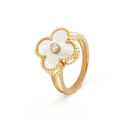 [Together]CLOVER PINK MOP RING GOLD DIAMOND