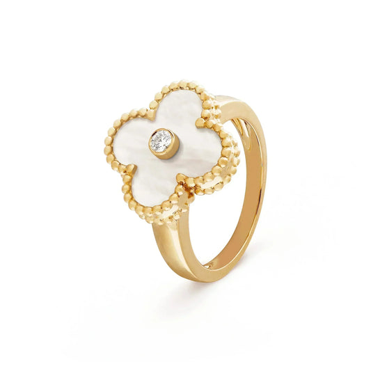 [Together]CLOVER PINK MOP RING GOLD DIAMOND